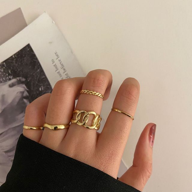 Rings Set Anillos Mujer Bague Couple Bagues Anillo Bohemian Jewellery Slytherin Accessories Couple Gift Sygnety