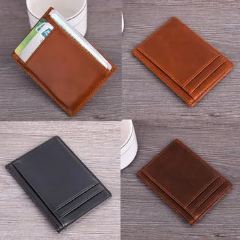 

Women Men Unisex Solid Short Leather Retro Vintage Style Card Bag Wallet wallets Bags portfel damski cartera кошелек мужской