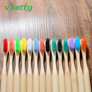 

4PC Eco friendly Bamboo Toothbrush Medium Bristles Biodegradable Plastic-Free Oral Care Adults Toothbrush Bamboo Handle Brush