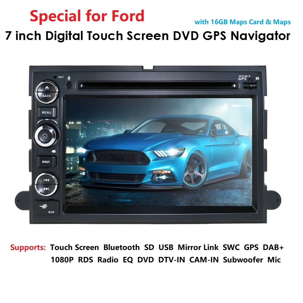 Perfect Fit Ford F-150 F-250/350/450/550 Mustang DVD GPS Navi Receiver Player Stereo Video Audio Support TV Rearview Cam OEM Replacement 5