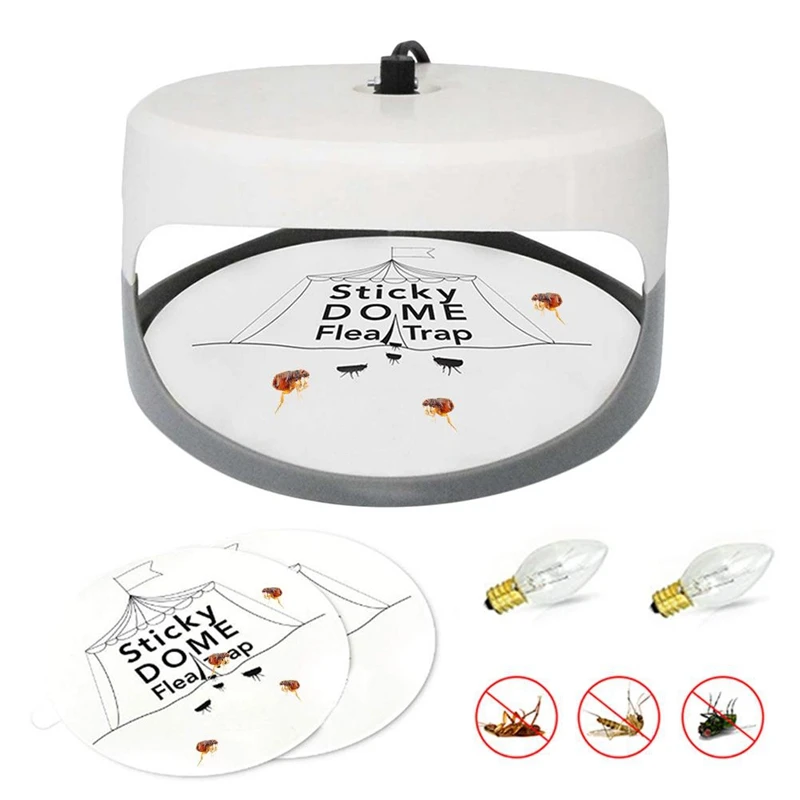 

Flea Trap with 2 Glue Discs Waterproof Non-Toxic Flea Trap Killer Best Pest Control for Home(UK Plug)