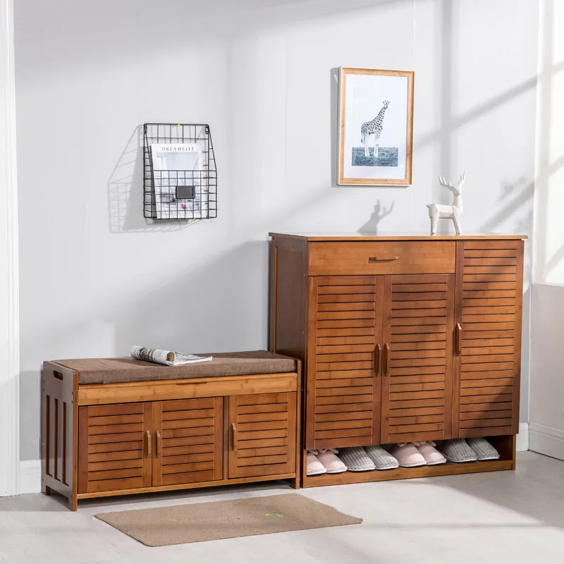 

A Generation of Fat] Doorway Minimalist Modern Shoes Cabinet Entrance Solid Wood Storage Tilting Console Cabinet Northern Europe
