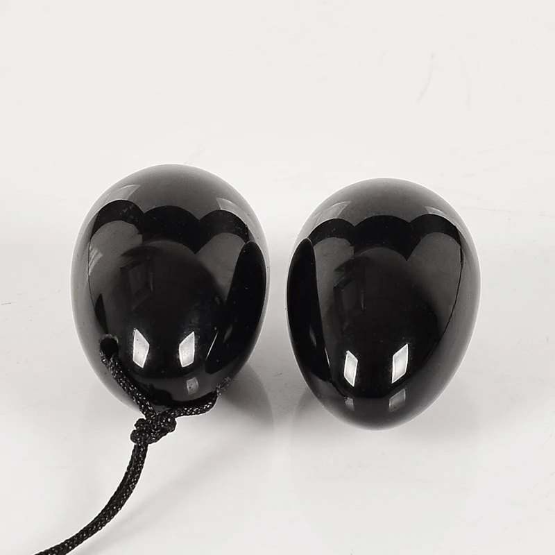 Black Obsidian Massage Egg Natural Jade Yoni Ball Crystal Stone For Kegel Exercise Vaginal Muscle Health Ben Wa Balls 30*20mm