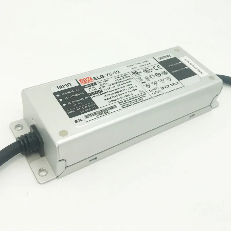 UL CE MeanWell IP67 Водонепроницаемый Светодиодный драйвер 75 Вт 100 150 200 240 источник