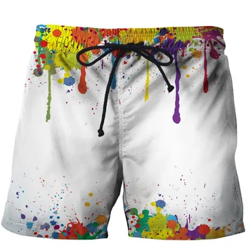 

New Fashion Colorful Painting Board Shorts Men Summer Cool Beach Shorts For Male Quick Dry Sport Surfing Shorts Drop Ship