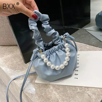 

[BXX] Folds PU Leather Crossbody Bags For Women 2020 Autumn Trending Pear Design Shoulder Handbags Female Travel Bag 8A020