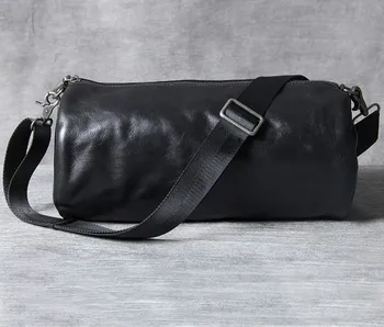 

Genuine Leather Men Bag Casual Business Man Shoulder Crossbody Bags Cowhide Large Capacity Top Layer Leather Travel Message Bag