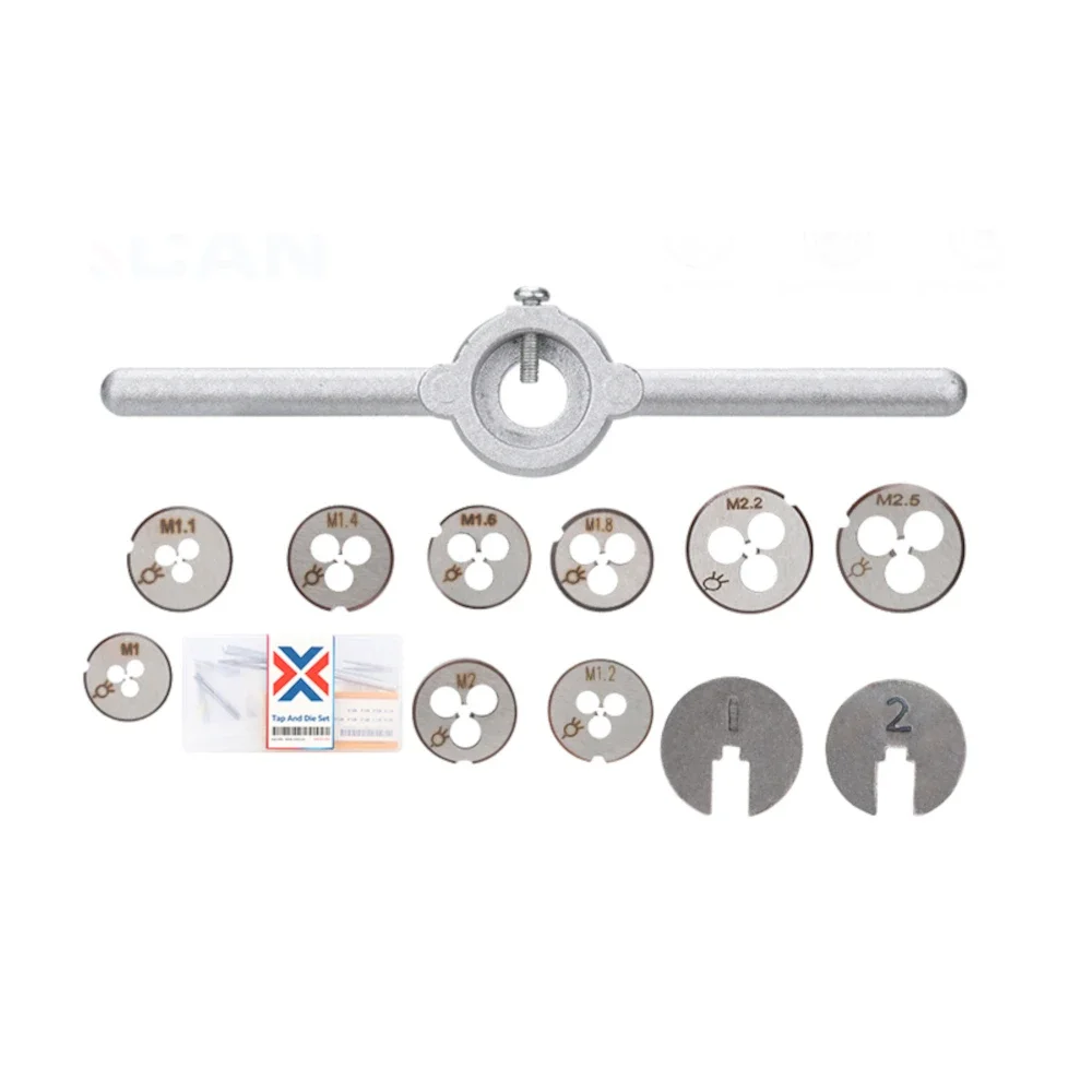Drillpro 31pcs Multifunction Tap Die Set M1-M2.5 Metric Thread Tap and Die Screw Set External Thread Cutting Tapping Hand Tool Kit