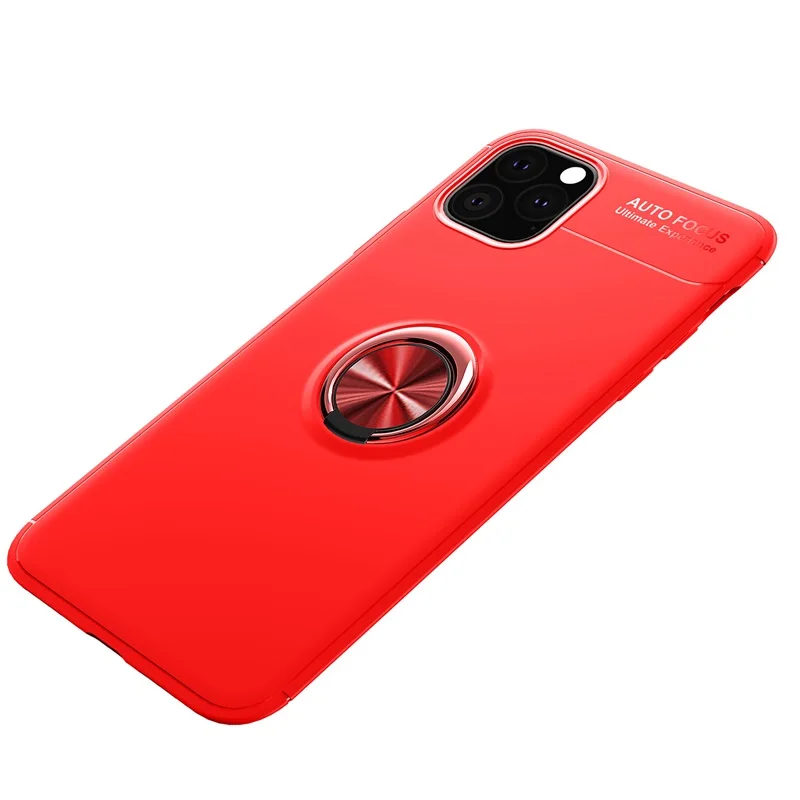 Роскошное кольцо на палец корпус для Funda iPhone 11 Pro Max чехол iPhone X Xs Max XR 6s 7 8 Plus чехол автомобильный держатель с магнитным креплением Coque - Цвет: red