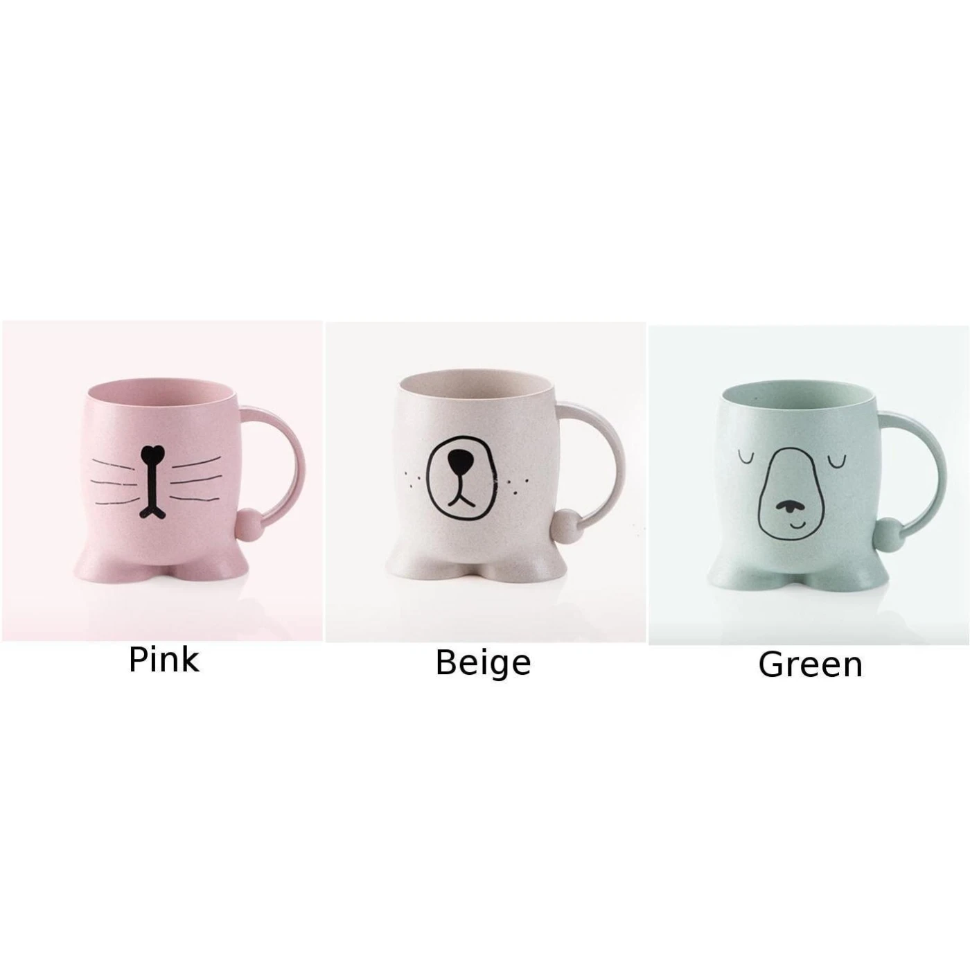 Practical- Wheat Straw Cute Tea Coffee Mug Tooth Cup Home Travel Bathroom 300ml