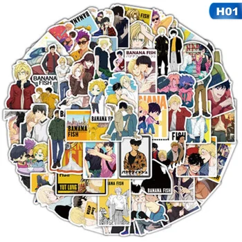 

50pcs Anime BANANA FISH Stationery Stickers Laptop Skateboard Backpack PVC Water Bottle Bicycle Waterproof Sticker for Car