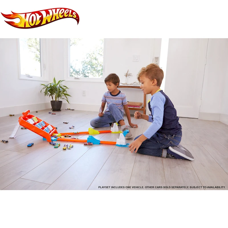 Hot Wheels, прыгающий балл, конкурентный трек, детский набор, литые под давлением модели, автомобильные аксессуары, для мальчиков, для игры в помещении, Juguetes, подарки, игрушки