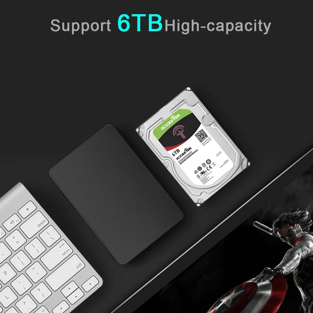 Жесткий диск Rocketek 2 5 дюймов SATA USB 3 0 SSD адаптер жесткий коробка внешний HDD корпус