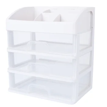 

1PC Plastic Cosmetic 2 Layer Drawer Organizer Makeup Container Desktop Sundry Storage Case