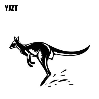 

YJZT 16.2CM*10.1CM Kangaroo Creative Decoration Bumper Car Sticker Accessories Vinyl Decal Black/Silver C4-2362