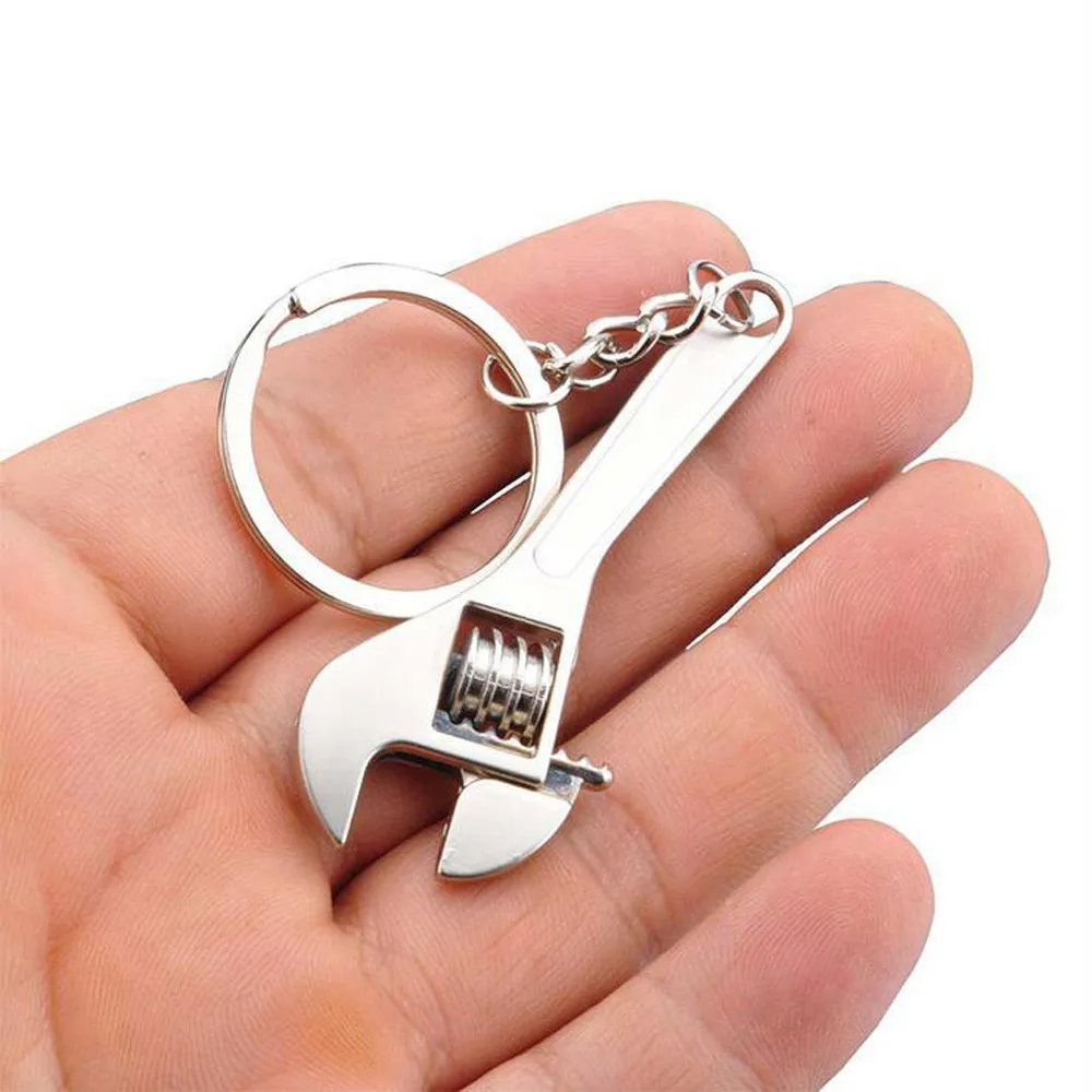 

Fashion Creative Tool Wrench Spanner Keyring Metal Chain Ring Metal Keychain Adjustable Women Men Key Chain Jewelry Gifts