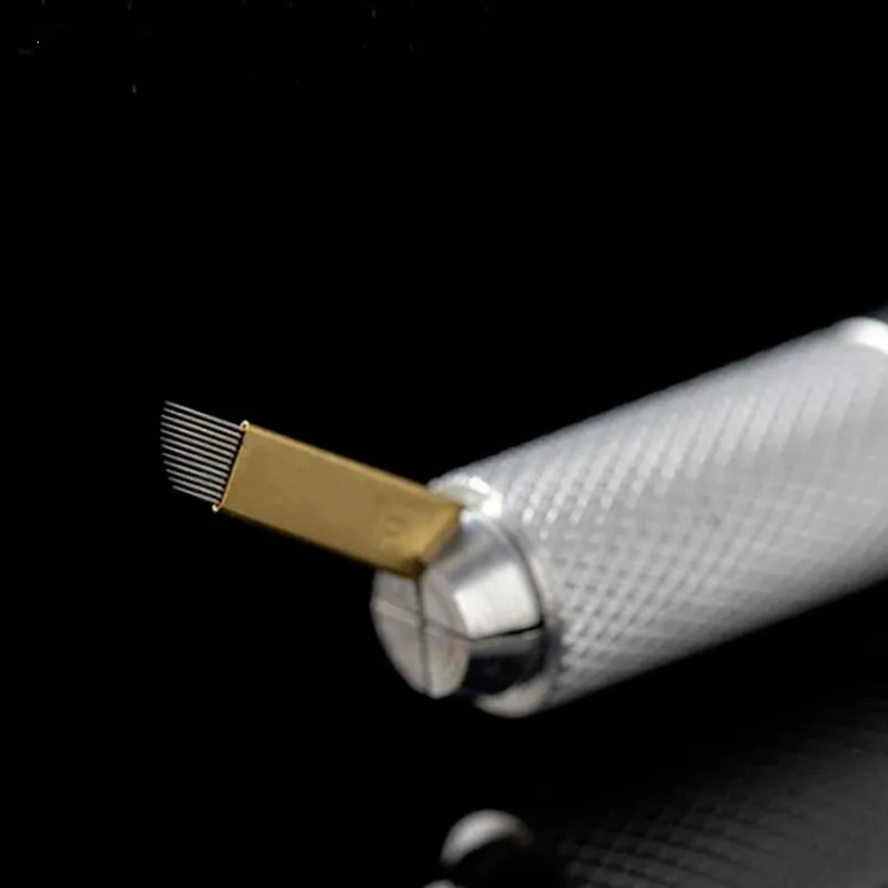 Перманентный макияж бровей Иглы татуировки Lamina Agulhas микроблейдинг tebori 12 pin жесткие PCD иглы 14 19 U лезвия 100 шт