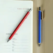 Crayon éternel créatif en métal sans encre, avec gomme, stylo rétractable HB illimité, fournitures de bureau, papeterie de croquis scolaire