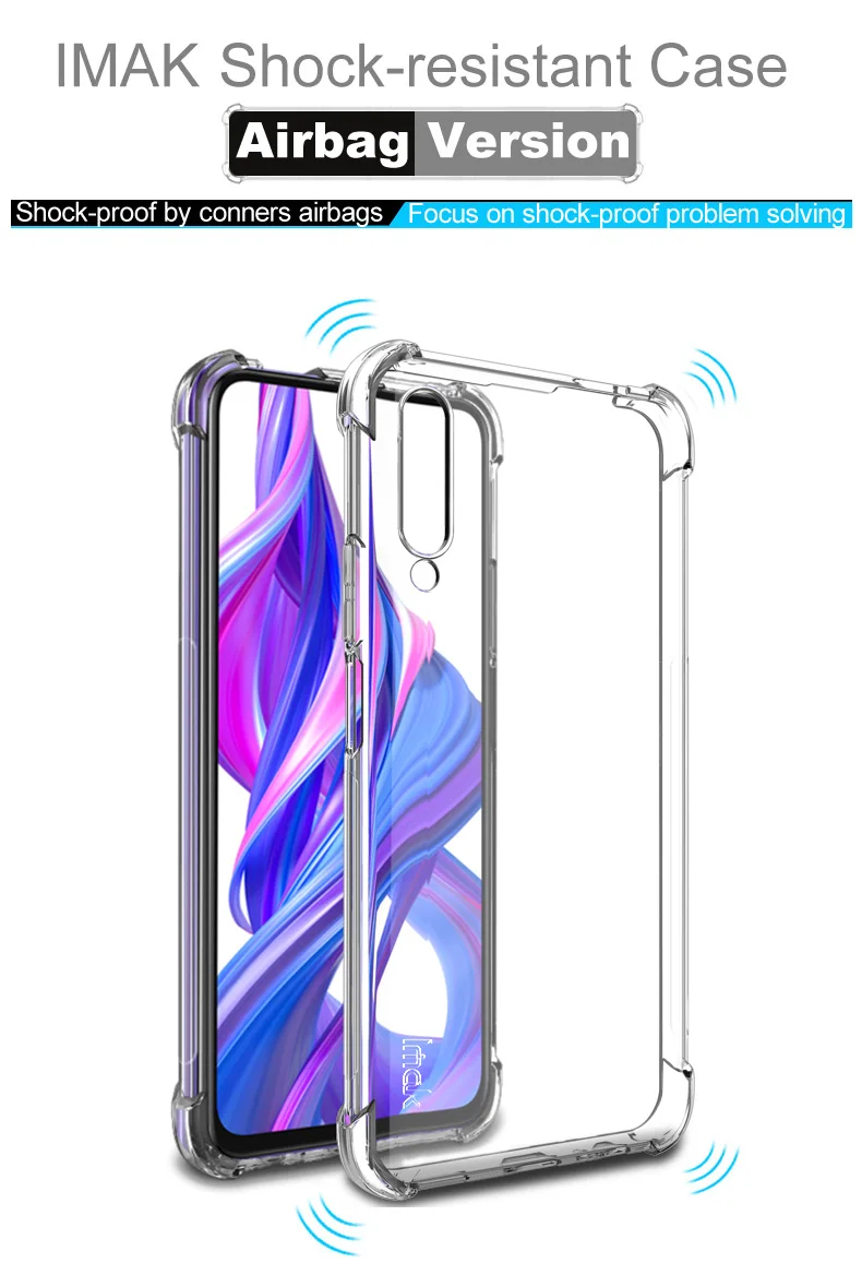 IMAK Чехол с "воздушной подушкой" для huawei P Smart Pro Y9S Ударопрочный Мягкий ТПУ Силиконовые прозрачные чехлы
