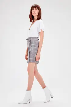 

Trendyol Gray Lacing Detailed Skirt TWOAW20ET0229