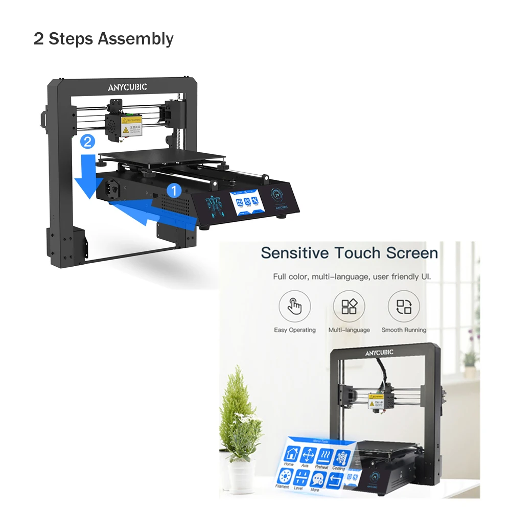 ANYCUBIC дешевый 3d принтер I3 Мега плюс размер печати ABS PLA Настольный DIY комплекты нити класса d промышленный 3d Друкер