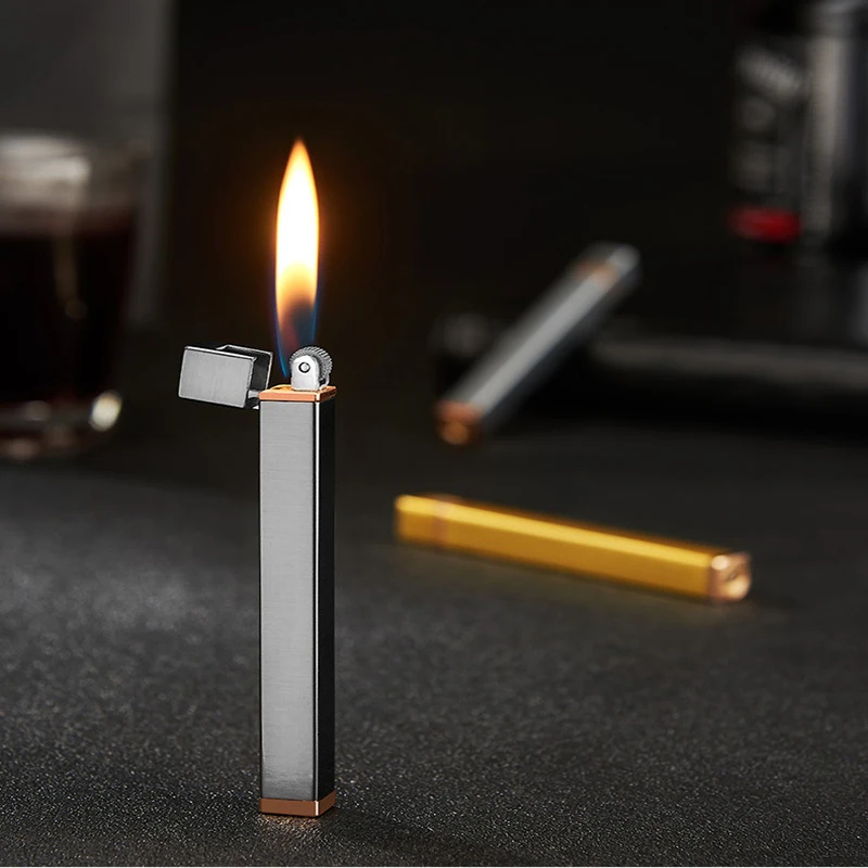 

Mini Simplicity Grinding Wheel Open Fmale Metal Ladies Lighter Portable Firepower Inflatable Lighter Cigar Smoking Lighter