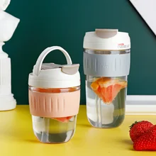 

Coffee Plastic Cup 500ml Plastic Water Cup Fresh and Cute Girl Simple Forest Elementary School Students Portable Anti-fall
