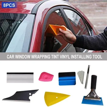 

8PCS Car Window Tint Tools Set Vinyl Film Squeegee Tinting Installation Scraper Carbon Fiber Film Cutter Auto Accessories
