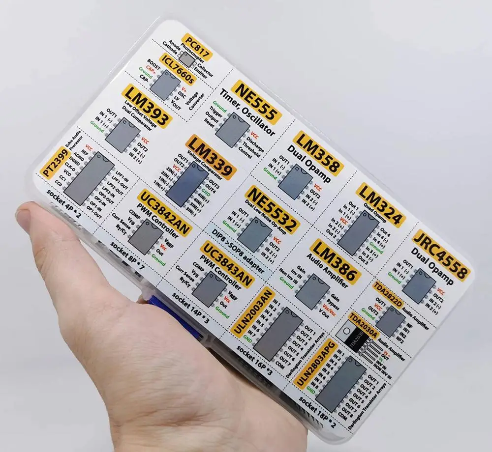 Sortido de Chip Assortment Opamp Oscilador Pwm Pc817 Ne555 Lm358 Lm324 Jrc4558 Lm393 Lmacima Ne5532 Lm386 Tda2030 ic 150 Pcs - Image 4