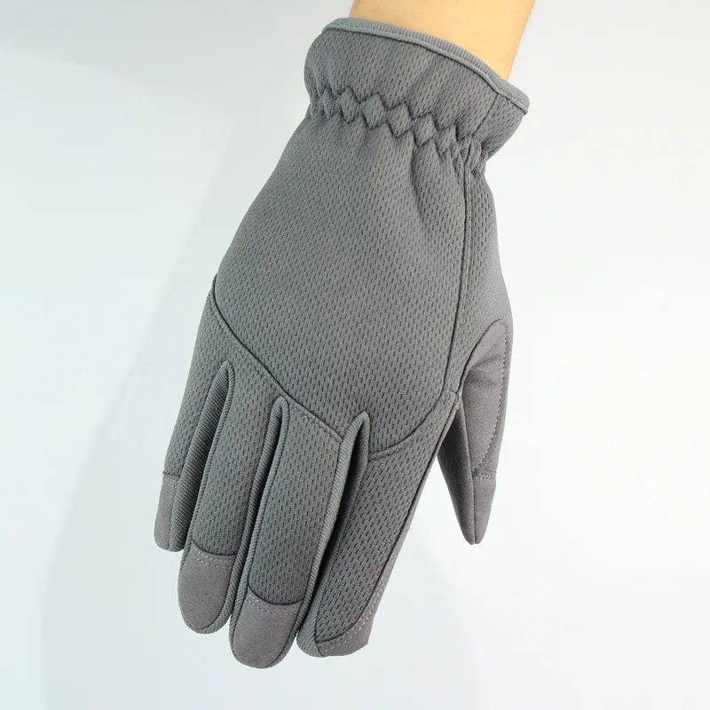 Военные камуфляжные тактические перчатки на открытом воздухе Пейнтбол страйкбол стрельба боевые противоскользящие велосипедные теплые лыжные перчатки полный палец - Цвет: Темно-серый