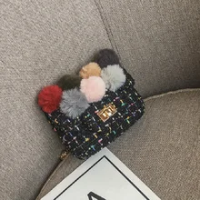 Женский кошелек из хлопка и шерсти с меховыми шариками, органайзер для детей, кошелек, маленький чехол для телефона, сумка для денег, carteira feminina для маленьких девочек