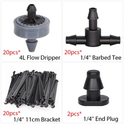Garden Drip Irrigation & Cooling System with Automatic Watering Sprinkler and Tee Connector (E)