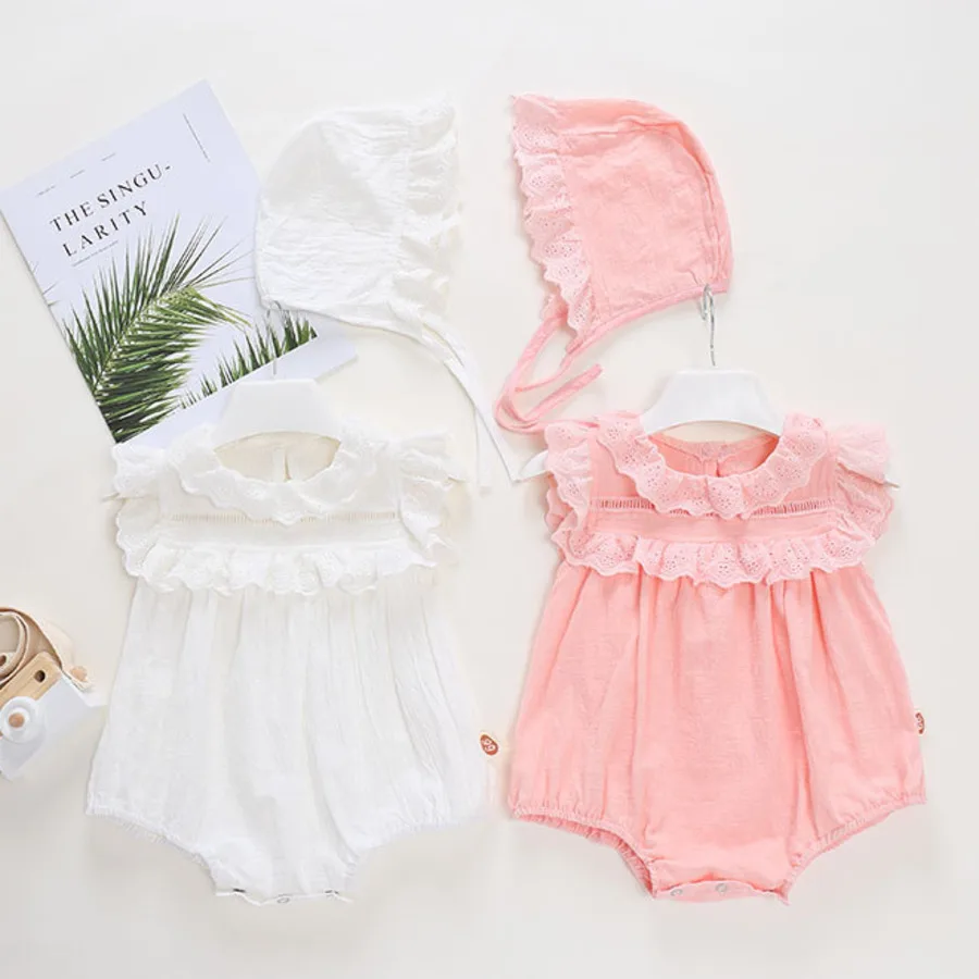 

Newborn Baby Girl Rompers Cotton Infant Toddler Jumpsuit Hat Set Clothes Romper Baby Girls Summer Kid Bebe Fashion Cute Clothes