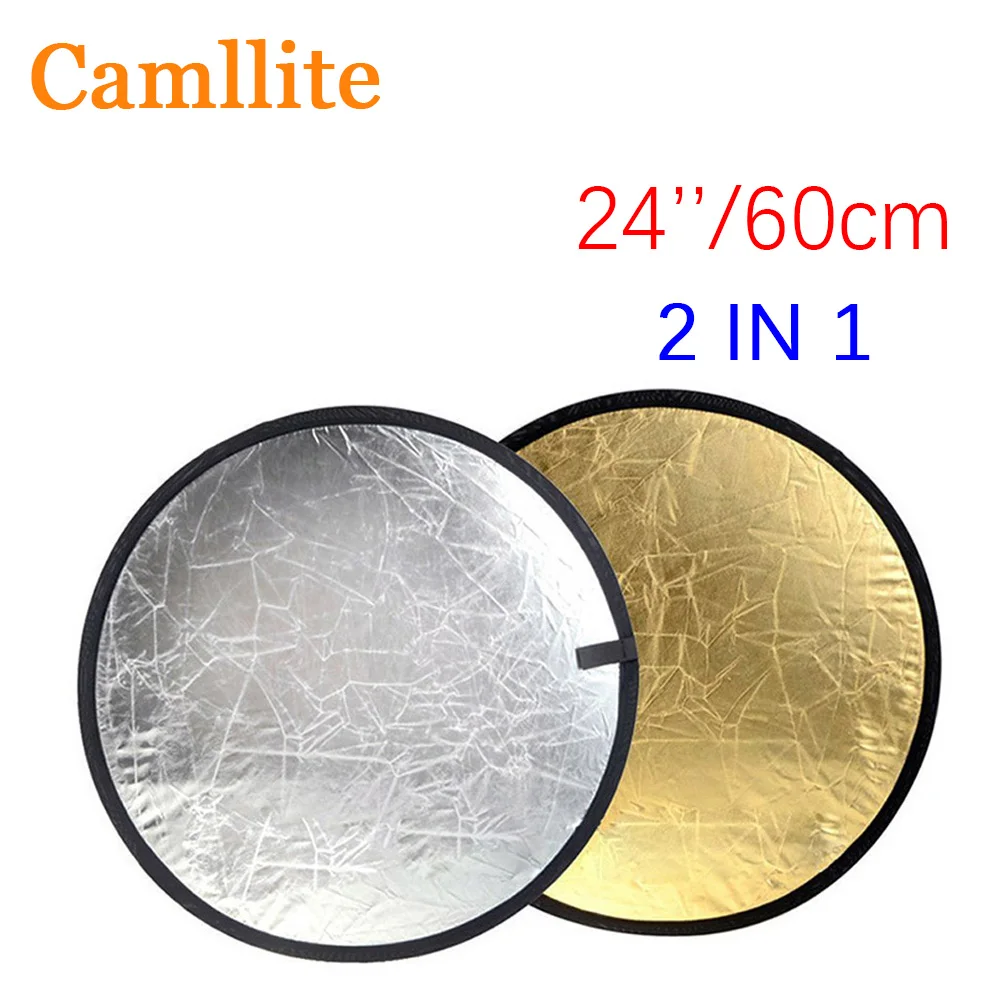 Camllite 60 см отражатель 2 в 1 складной серебристо-золотистая - Цена: 463,42 руб.