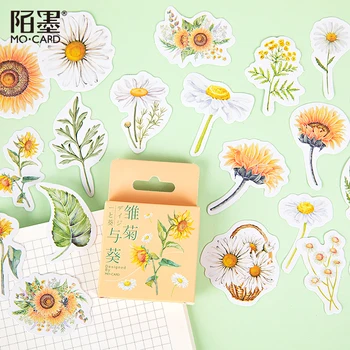 

Daisy 46Pcs \DIY Kawaii Decor For Laptop Phone Trunk Album Diary Calendar Scrapbook Student Stationery Office Supplies
