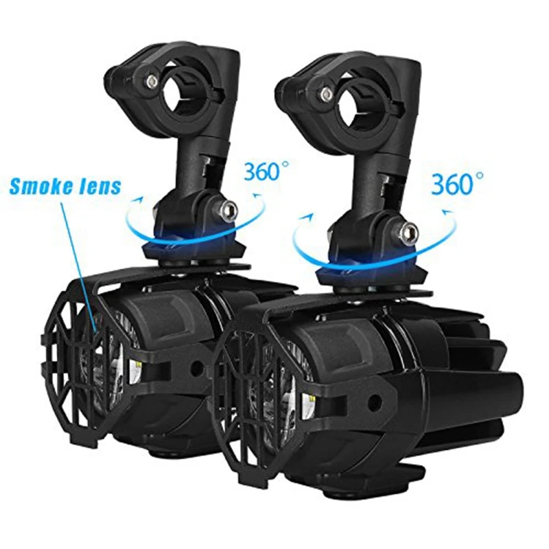  Motorcycle Auxiliary Lights LED Headlight Angel Eyes Daytime Running Lights High/Low Beam Replaceme - 4000128208787