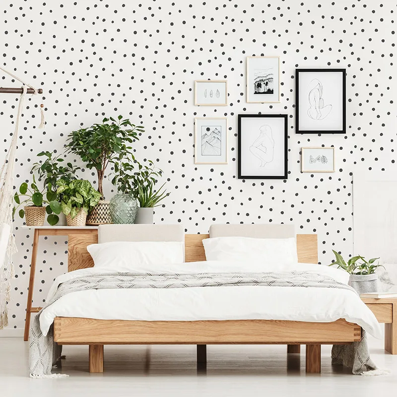 124Pcs Hand Drawn Polt Dots Wall Sticker Baby Nursery Kids Room  Irregular Polka Dot Wall Decal Bedroom Vinyl Home Decor (3)