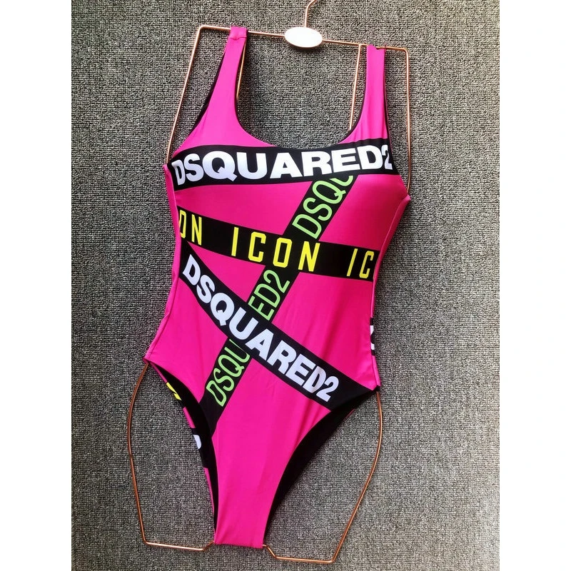 Italy Brand Dsquared2 Beach Sexy Bikini Two-piece Swimsuit 2021 Holiday Women Bikinis Set Vintage Female Bathing Swimwears S-XL brown bikini set