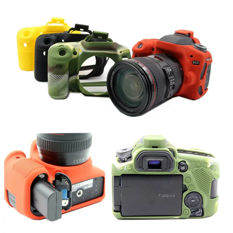 Мягкий силиконовый чехол для камеры резиновый Canon EOS 90D 80D 70D 77D Защитный
