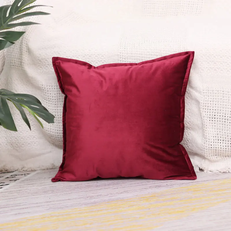 wine red Наволочки 30*50 1 шт., мягкий чехол для подушки в скандинавском стиле 30x50/45x45 см, чистый цвет, бархат, шейный затылочный медицинский домашний диван, декоративный - Цвет: wine red
