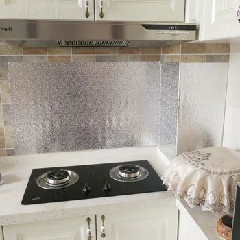 

New Kitchen Wall Oil Proof Stickers Self Adhesive Foil Sticker Bathroom Waterproof Wall Stickers Home Decoration Drop Shipping