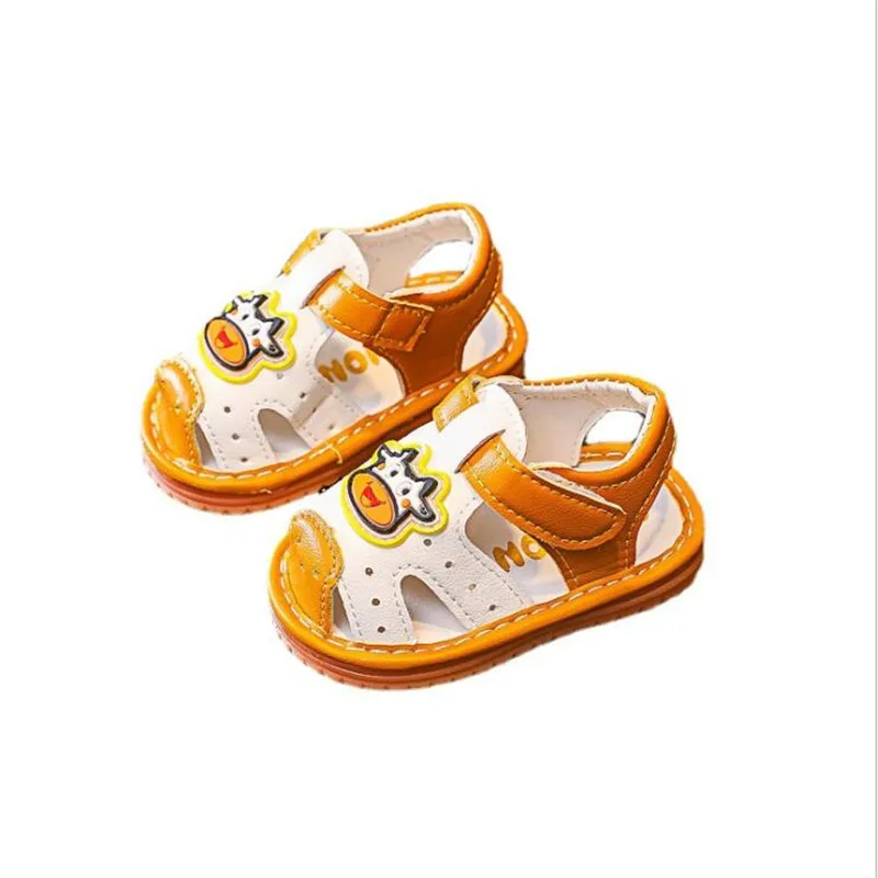 

Summer new fashion cartoon baby walking shoes sandals boys and girls Baotou cattle tendon soft bottom anti slip sandals