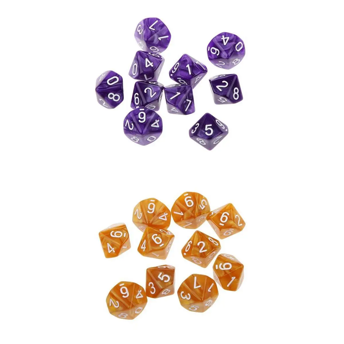 20pcs Ten Sided Number Print D10 Dice D&D Role Play Games Party Toy