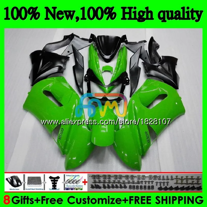 Корпус для KAWASAKI 650R ER6 зеленого цвета фабрики F 650 R ER 6 F ER6F 06 650R-ER6F 6BS. 4 ER-6F ER 6F 06 07 08 2006 2007 2008 комплект обтекателей