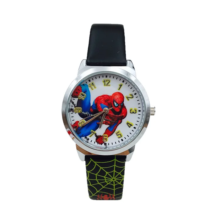 Черный Высокое качество Montre для маленьких мальчиков сезон весна-осень часы «Человека-паука», героев из мультфильмов кварцевые спортивные наручные часы для мальчиков часы Детский подарок часы детские часы Relogio Infantil - Цвет: Черный