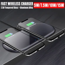 Двойное беспроводное быстрое зарядное устройство Qi из закаленного стекла 15 Вт/10 Вт/7,5 Вт/5 Вт для samsung S11 huawei iPhone 11 Xiaomi Google sony LG