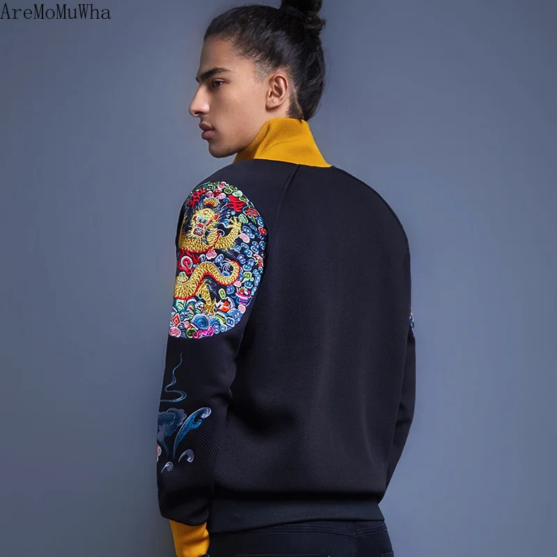 Мужская куртка с вышивкой в китайском стиле AreMoMuWha приталенный жакет ретро