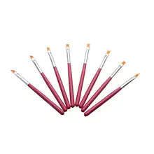 8 шт мягкая щетина пластиковые украшения ногтей DIY ручка УФ гель окрашенный матовый набор