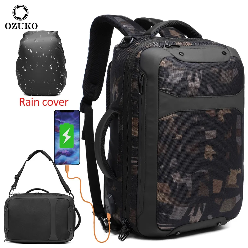 OZUKO новый модный мужской деловой рюкзак многофункциональный usb для зарядки