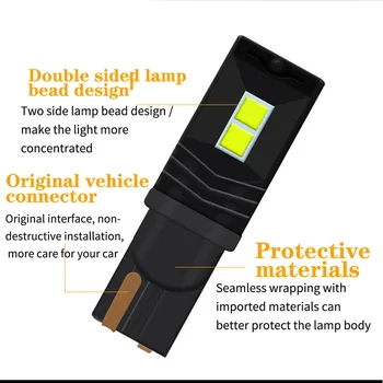 

T10 2pcs Auto Signal Durable Car Interior Replacement Parts Wedge Dome LED License Plate Light IP68 Waterproof Reading Lamp